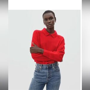 Everlane | The Cashmere Collared Sweater | Flame